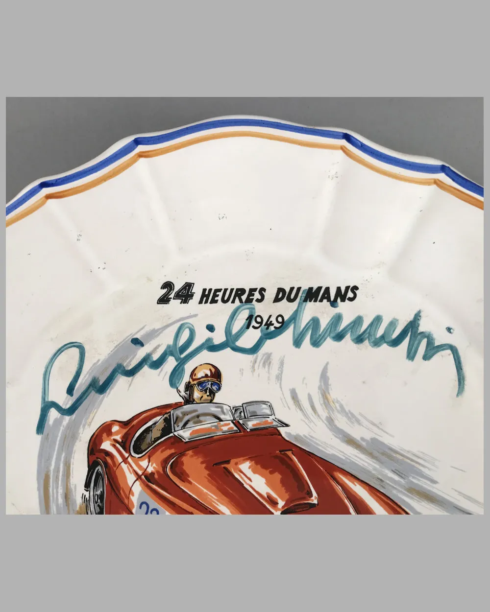 1949 - 24 heures du Mans autographed winners ceramic plate