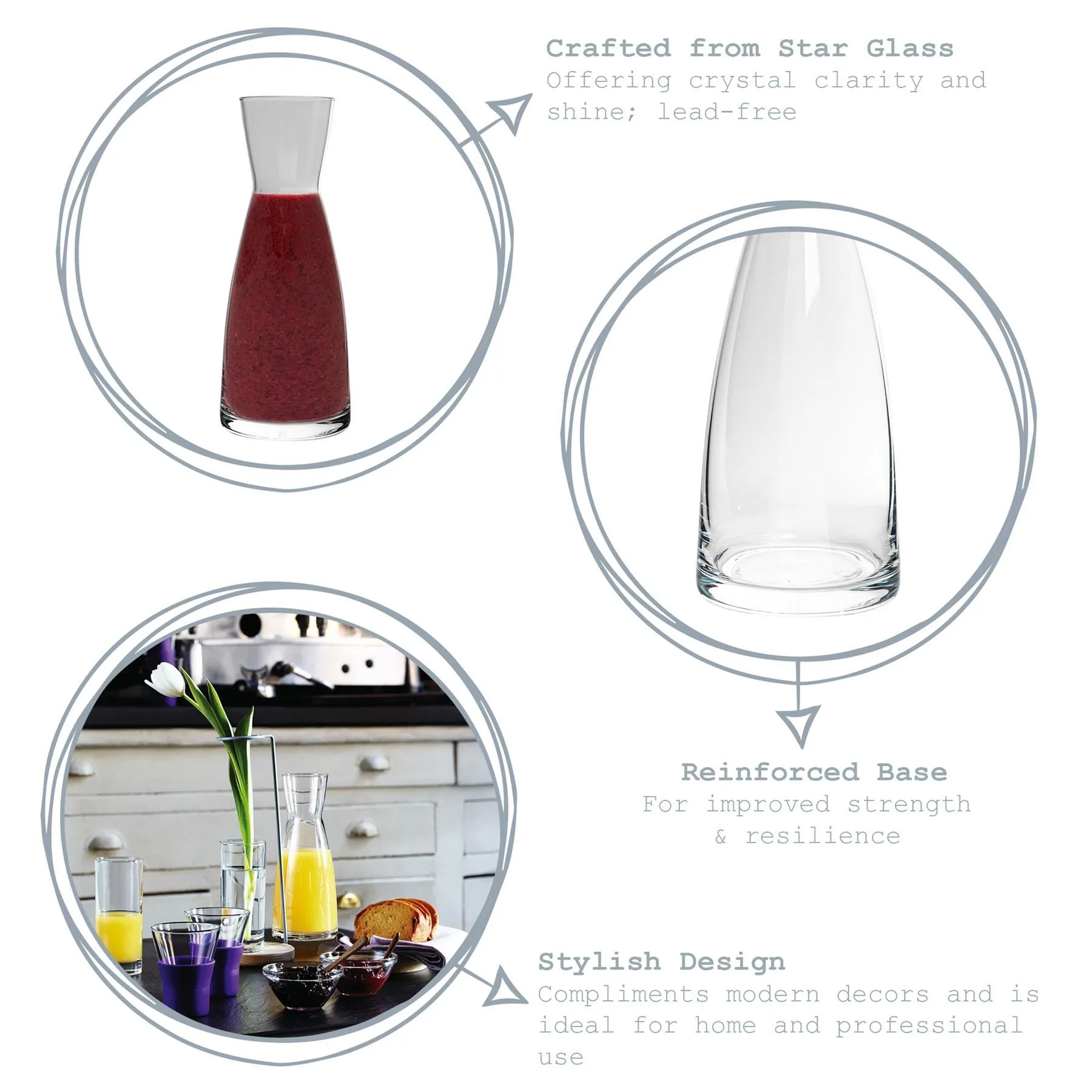 285ml Ypsilon Glass Carafe - By Bormioli Rocco