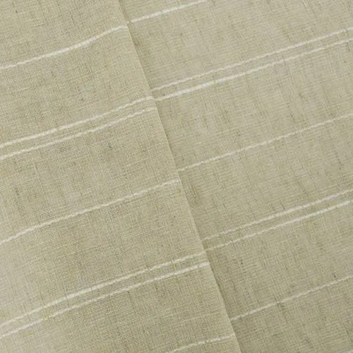 3 1/2 YD PC--Natural Beige/White Semi-Sheer Striped Drapery Fabric