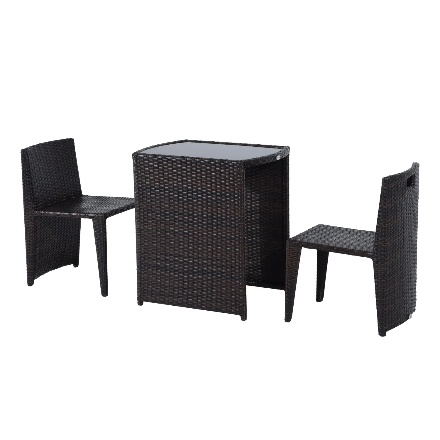 3pc Outdoor Wicker Patio Garden Dinette Set