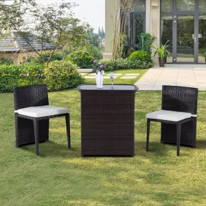 3pc Outdoor Wicker Patio Garden Dinette Set