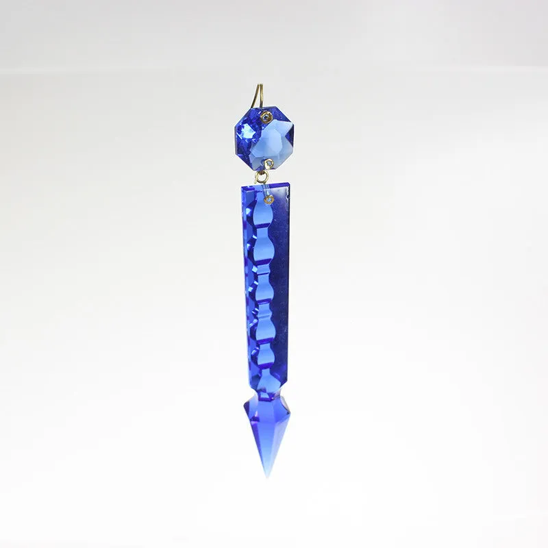 4-1/2" Colored Czech Notched Spear w/ 14mm Top Bead <br> (6 colors)