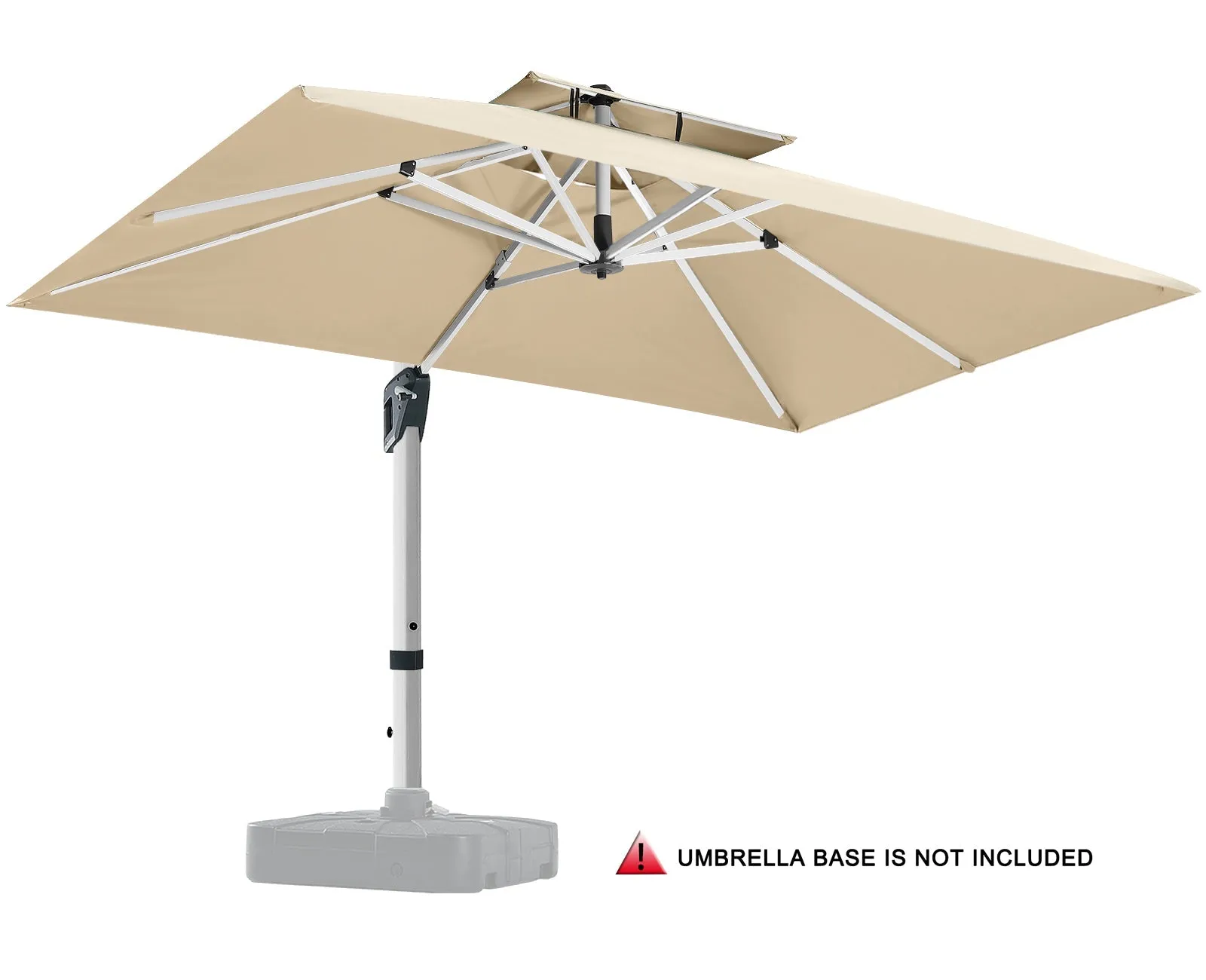 ABCCANOPY 10x13 Cantilever Patio Umbrella Double Top with 360° Rotation