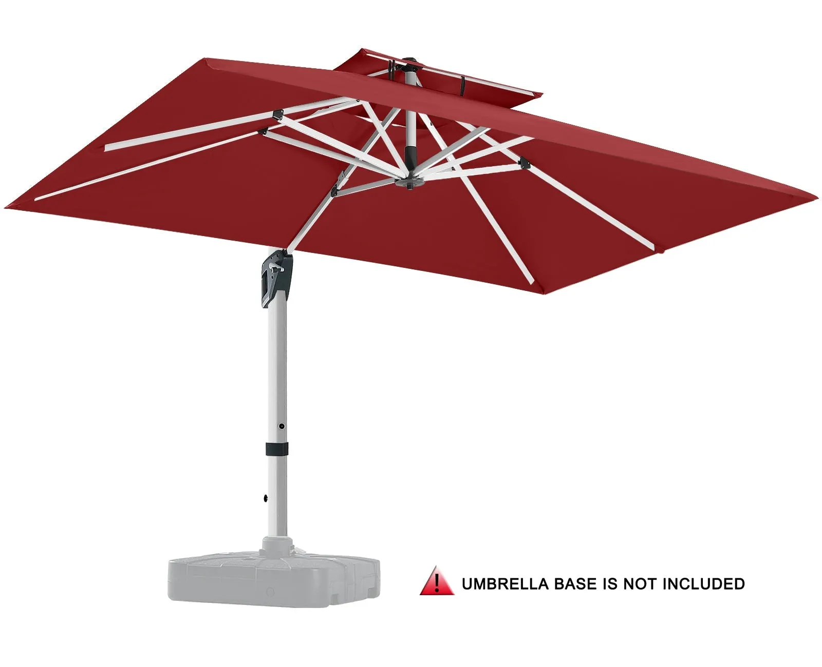 ABCCANOPY 10x13 Cantilever Patio Umbrella Double Top with 360° Rotation