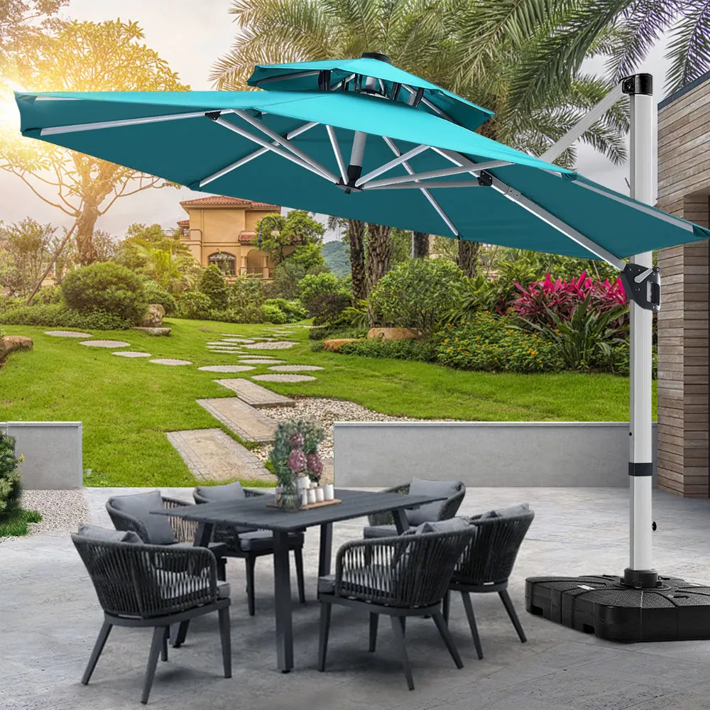 ABCCANOPY Cantilever Patio Umbrella Double Top Round Umbrella