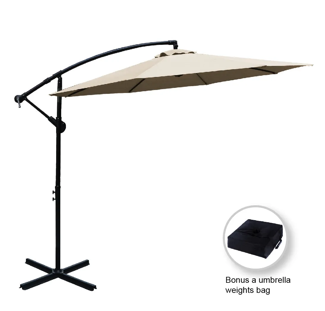 ABCCANOPY Market Hanging 9/10FT Patio Outdoor Umbrellas with Crank & Cross Base