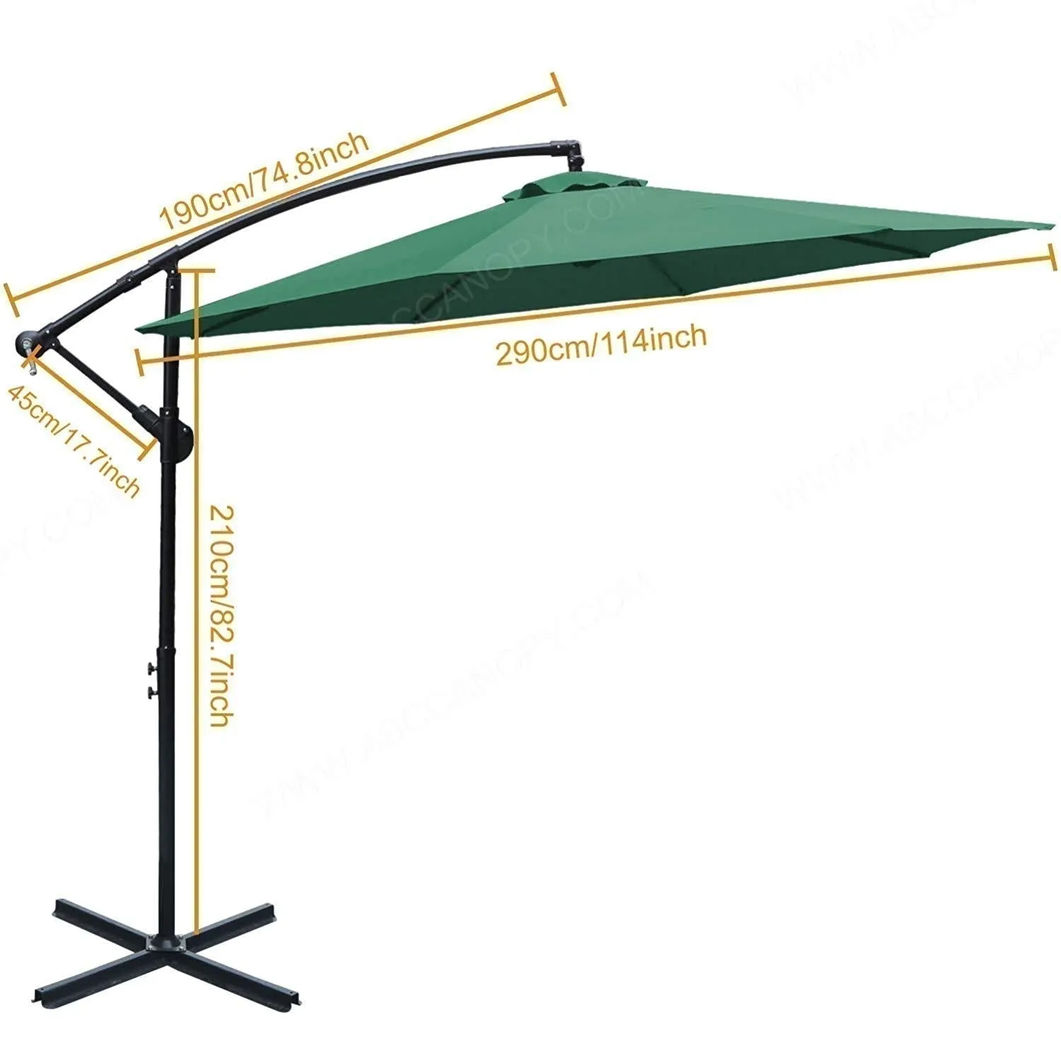 ABCCANOPY Market Hanging 9/10FT Patio Outdoor Umbrellas with Crank & Cross Base