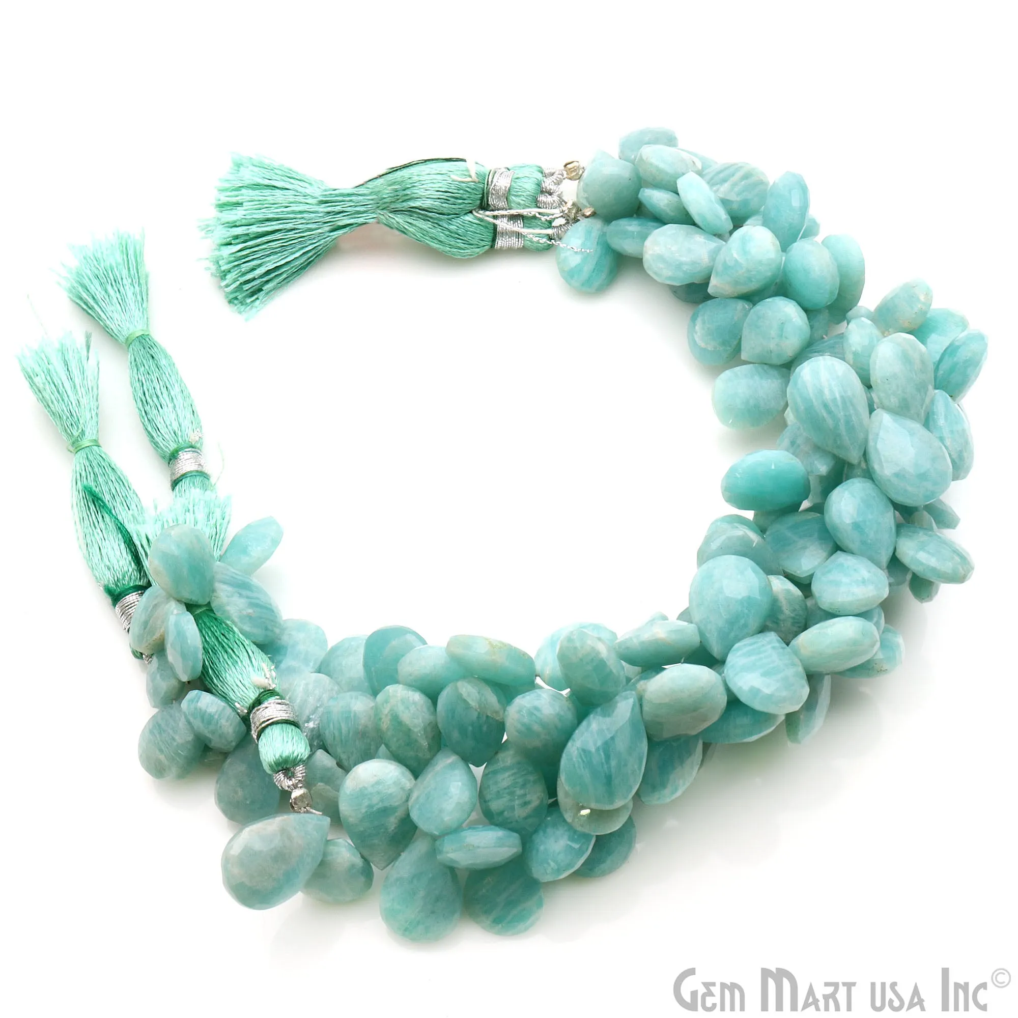 Amazonite Teardrop 9x13mm Faceted Briolette Beads Strand