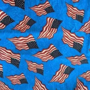 American Flag Fabric Light Blue Red White Patriotic