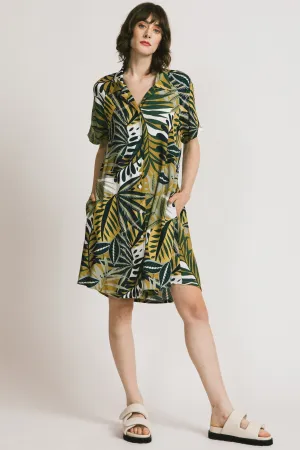 Anitgua Dress in Green Floral