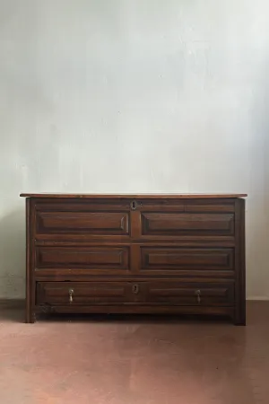 Antique English Georgian Oak Blanket Chest With Drawer