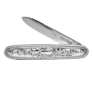 Antique English Sterling Silver Pen Knife By, Joseph Rodgers & Sons Dated 1903