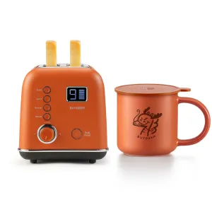 Automatic Digital 2-slice Toaster & Ceramic Mug 350ml - Koi Red Bundle Offer