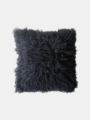 Baby Alpaca Shag Pillow in Charcoal