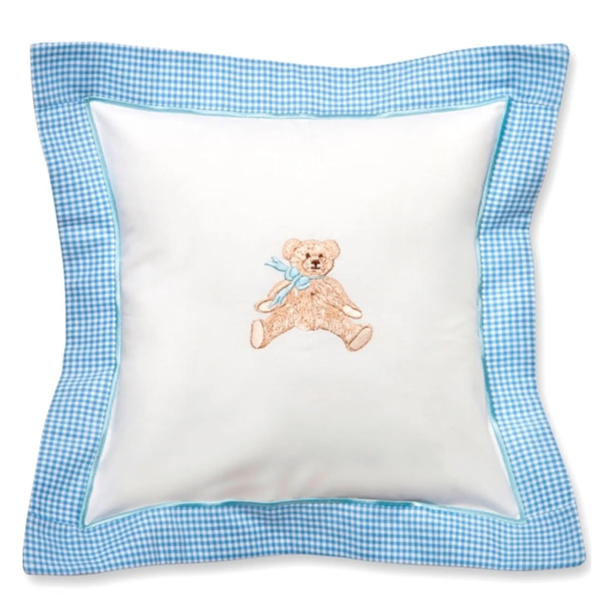 Baby Pillow Cover in Bow Teddy Blue