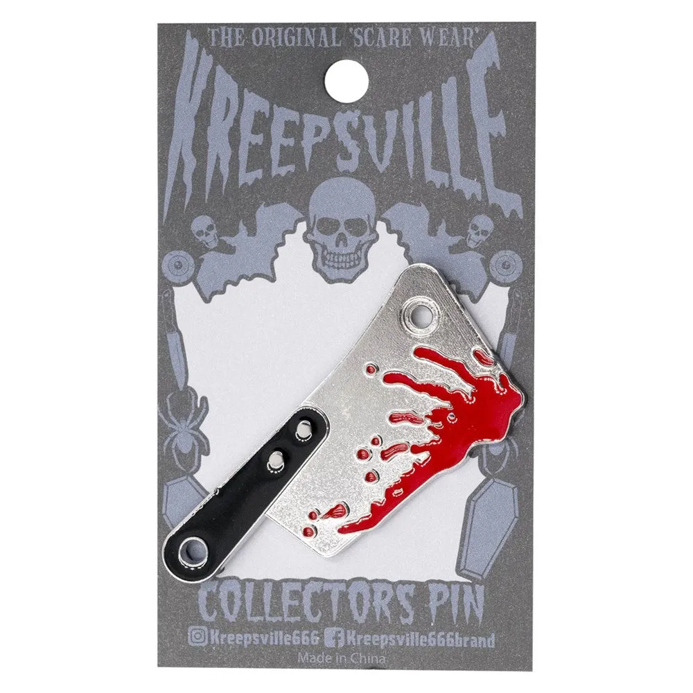 Blood Splatter Cleaver Enamel Pin