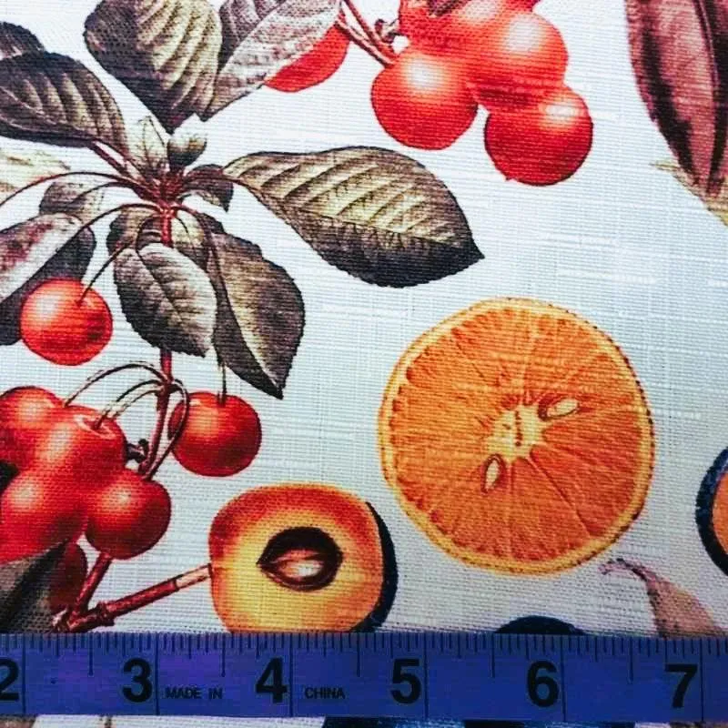 Blossom Fruit, Cherry, Peach, Polyester Canvas Fabric