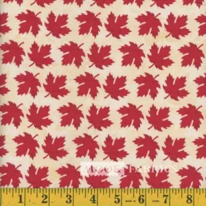 Canada Day Fabric, Maple Leaf Fabric, Natural