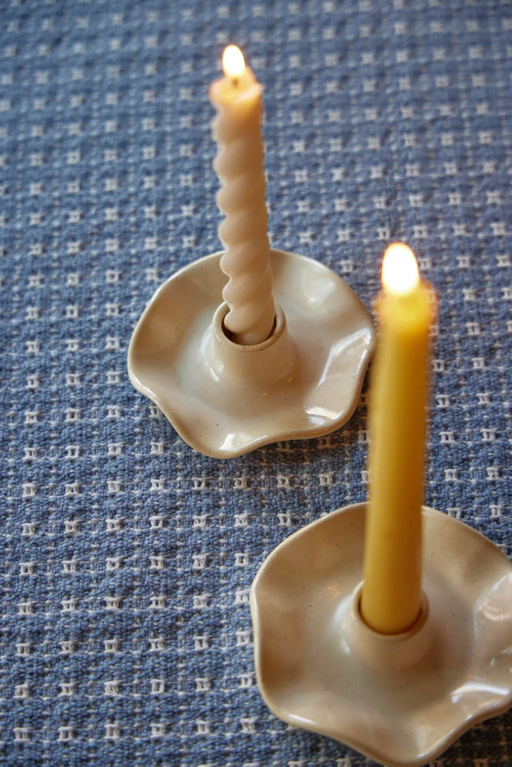 Ceramic Ruffle Candle Holder