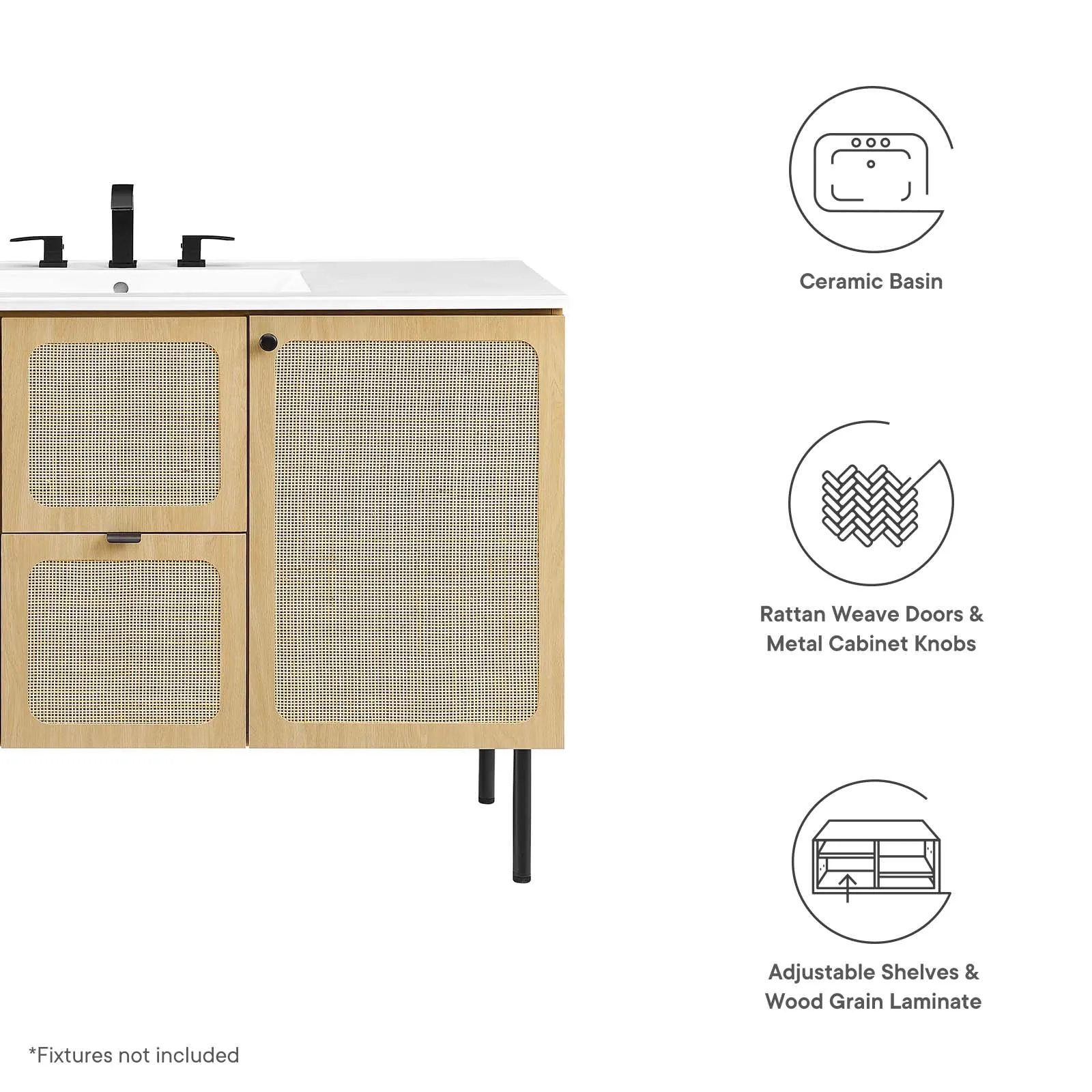 Chaucer 48" Single Sink Bathroom Vanity by Modway