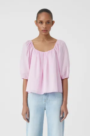 Closed Puff Sleeve Blouse in Blush