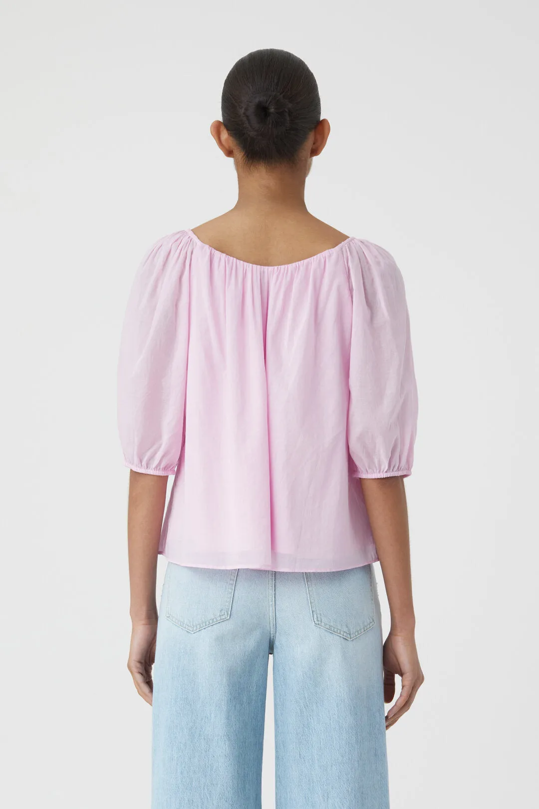 Closed Puff Sleeve Blouse in Blush