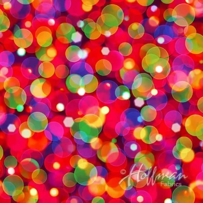 Colorful Bubble Fabric, All Aglow, A Hoffman Spectrum