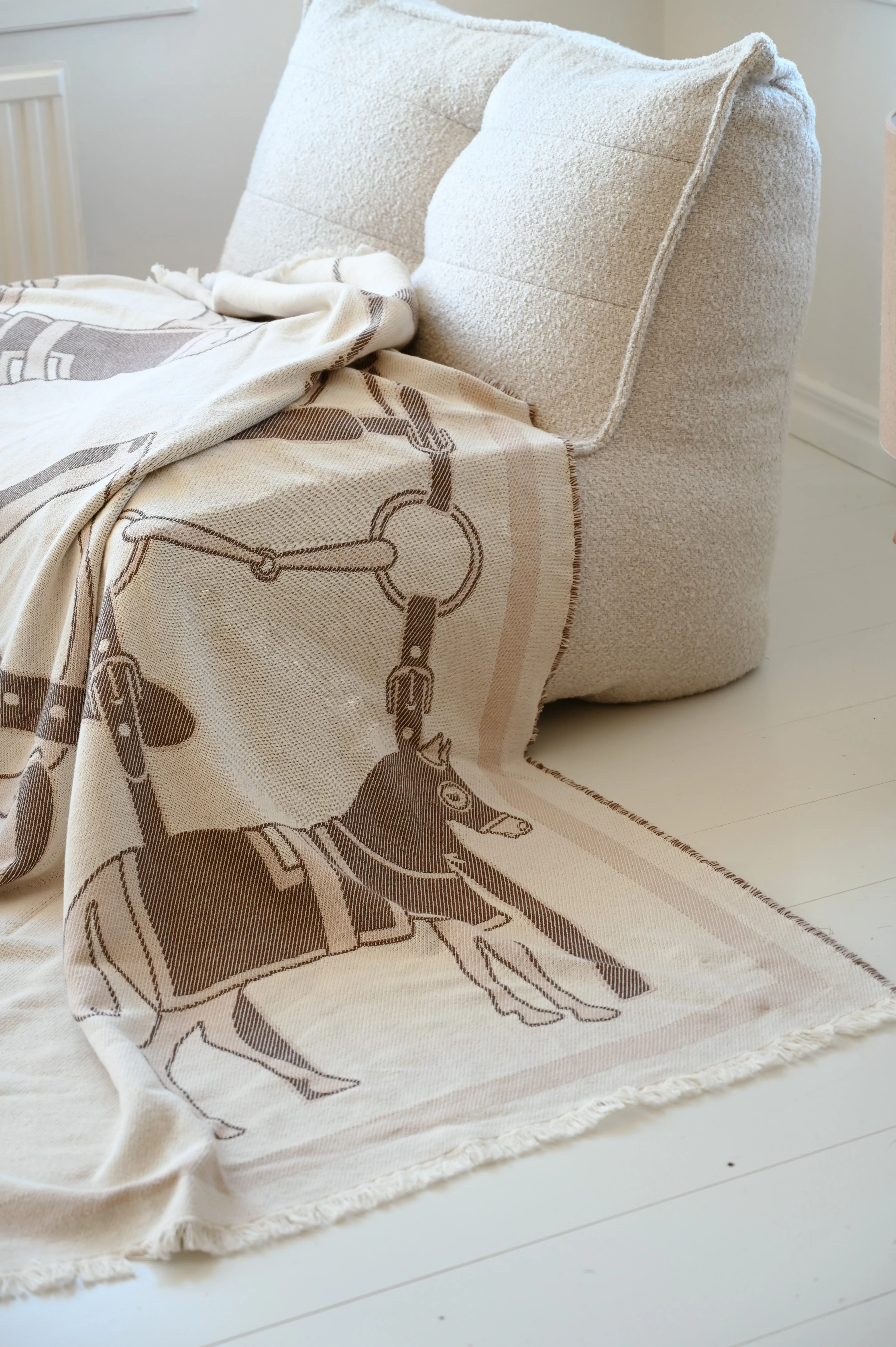 Cotton Jacquard Blanket Horses