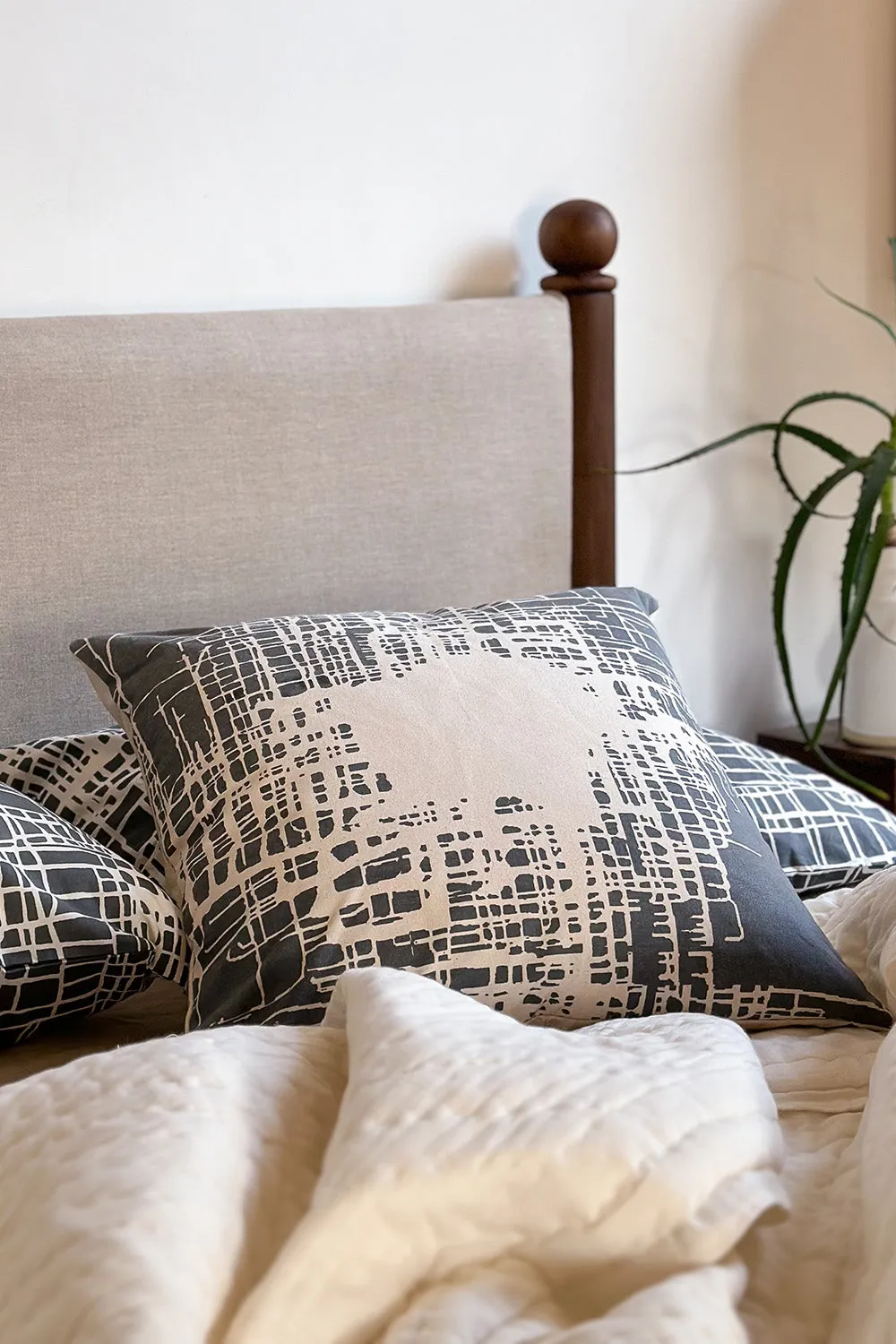 Cotton Throw Pillow In Emily Payne 'Blindspot Reverse'