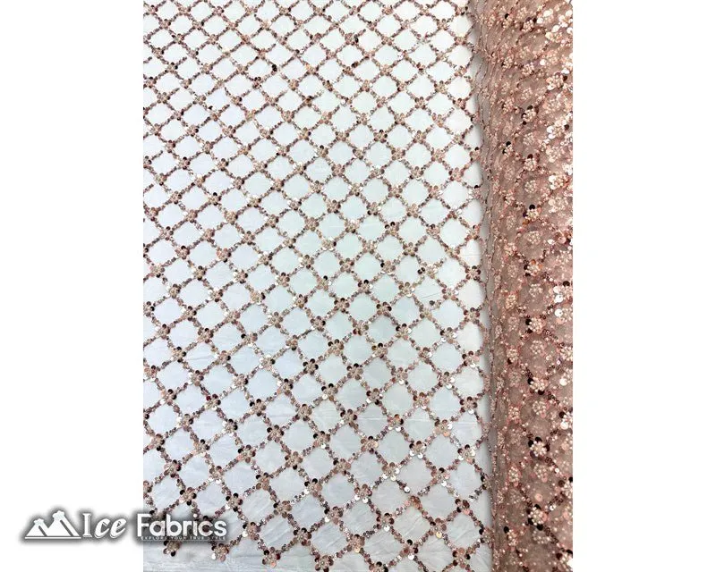 Embroidered Beaded Fabric Geometric Sequin Lace