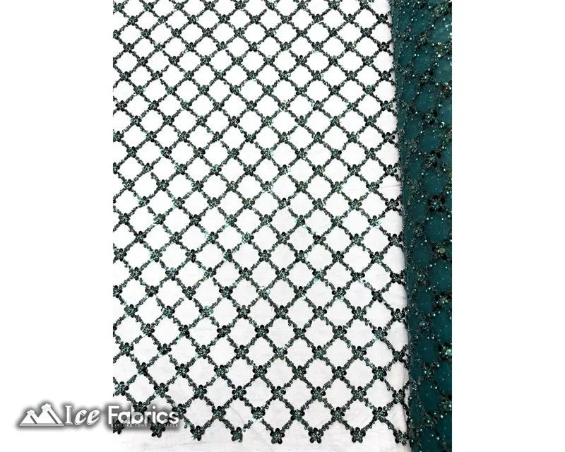 Embroidered Beaded Fabric Geometric Sequin Lace