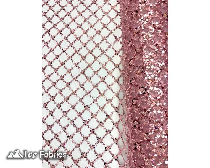 Embroidered Beaded Fabric Geometric Sequin Lace