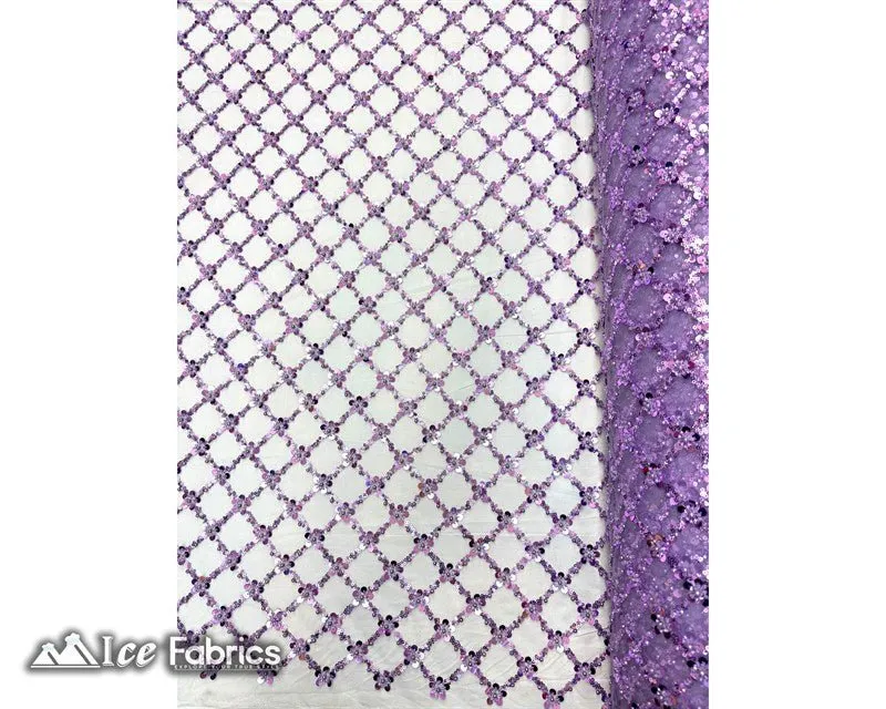 Embroidered Beaded Fabric Geometric Sequin Lace