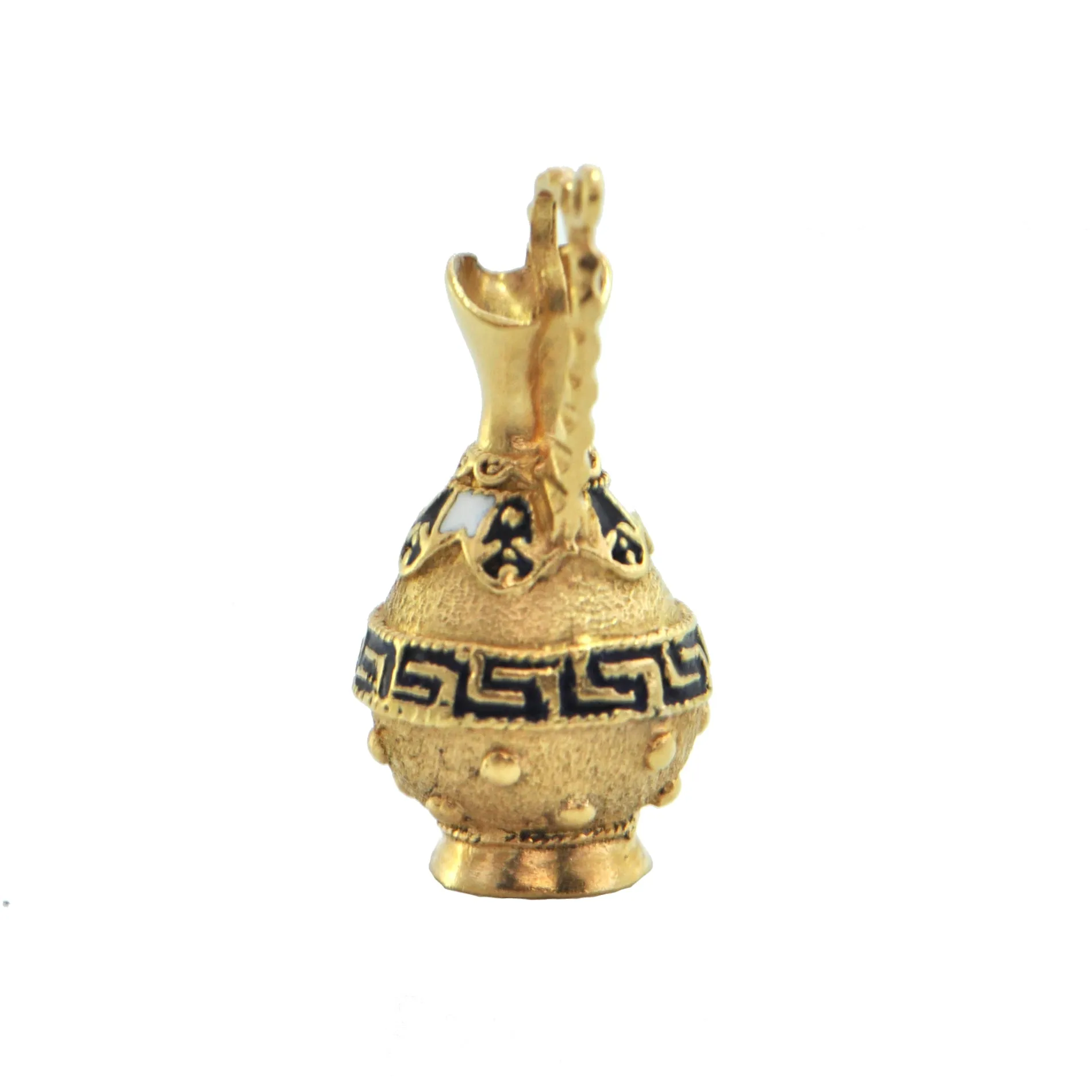 Enamel and 18K Yellow Gold Wine Jug Charm