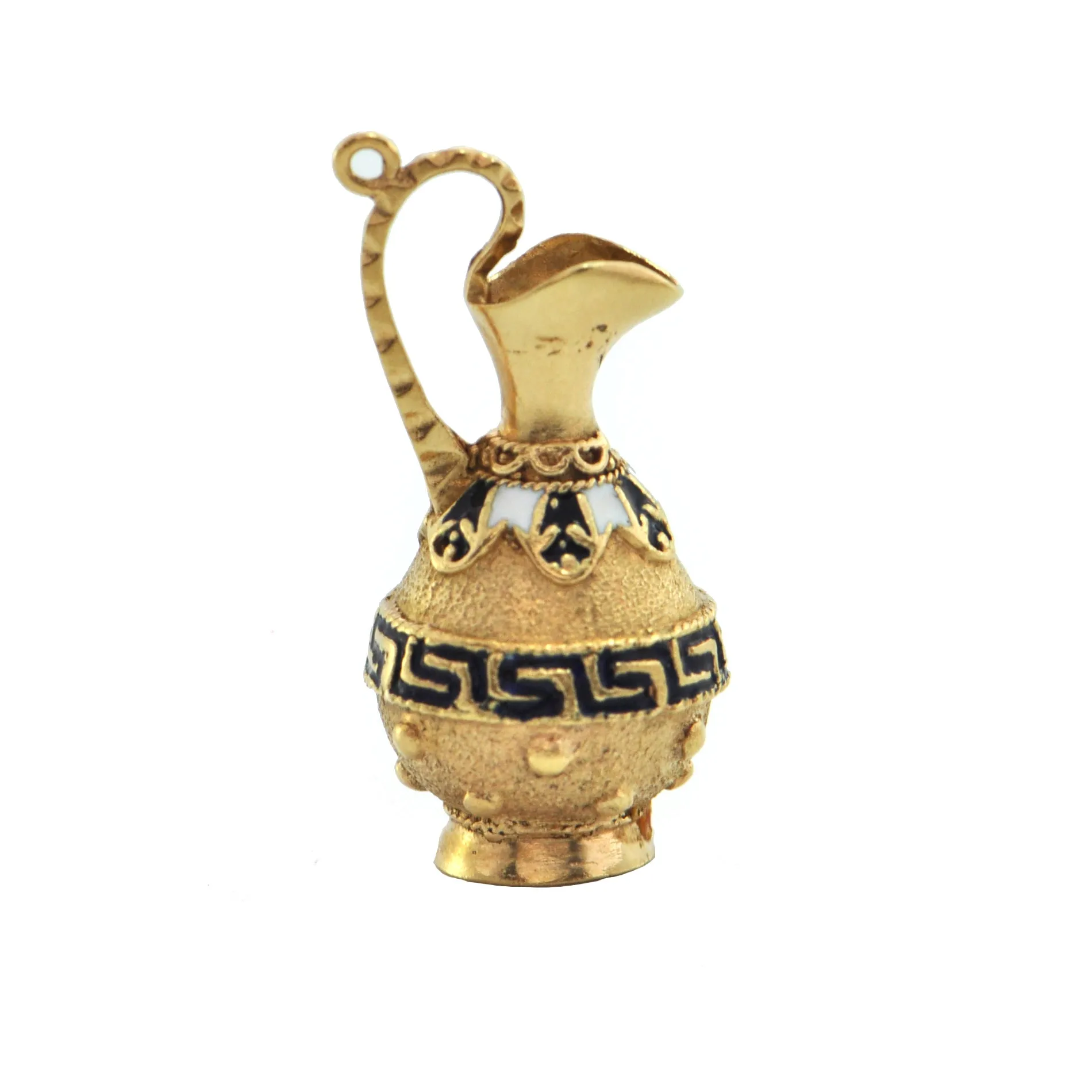 Enamel and 18K Yellow Gold Wine Jug Charm