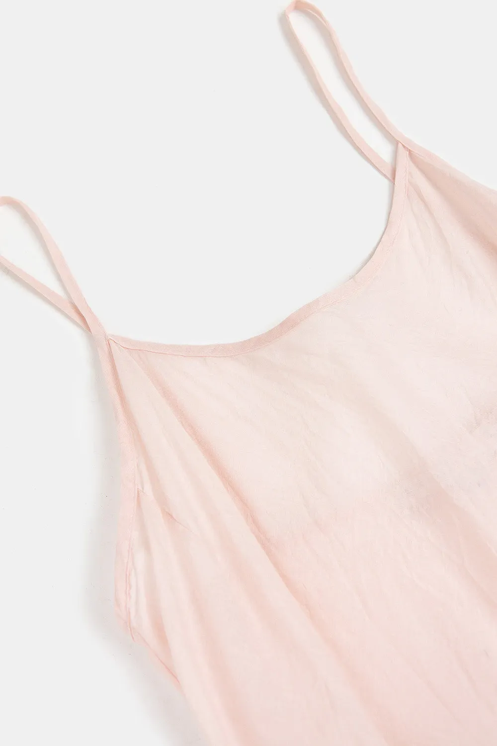 Greta Cotton Voile Slip Dress In Blush