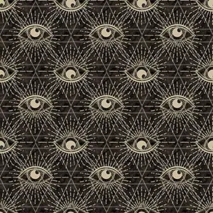 Halloween Eyes Fabric on Black Deja Boo Collection