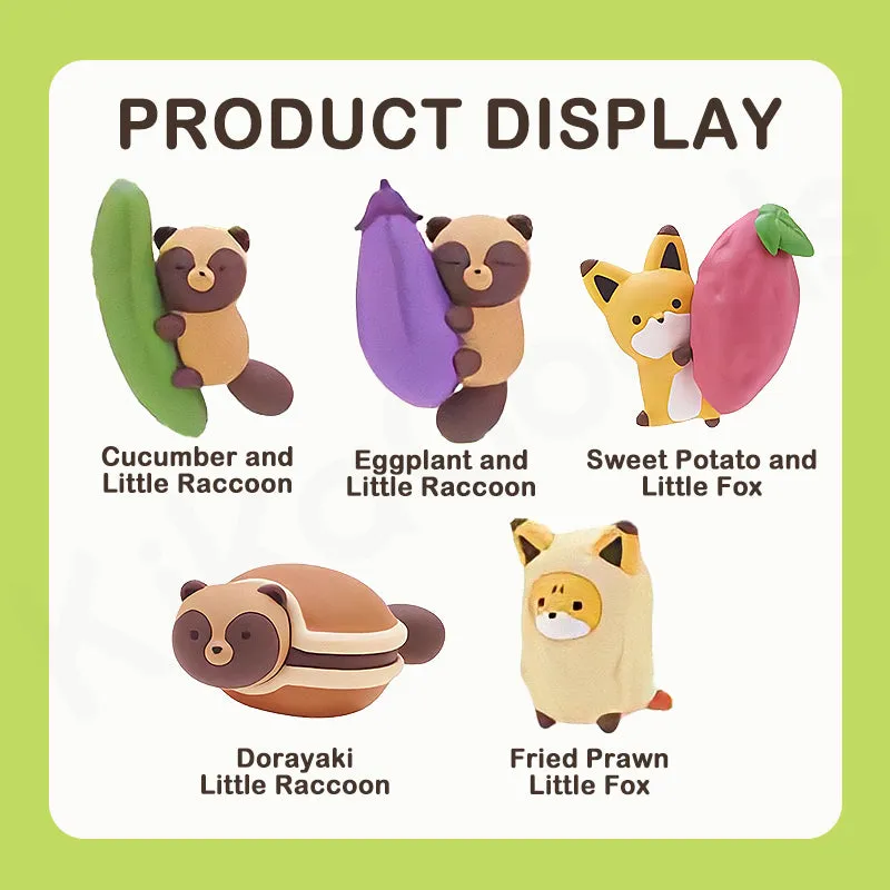 KITAN CLUB Little Fox and Little Raccoon Eggplant Cucumber and Purple Sweet Potato Gacha