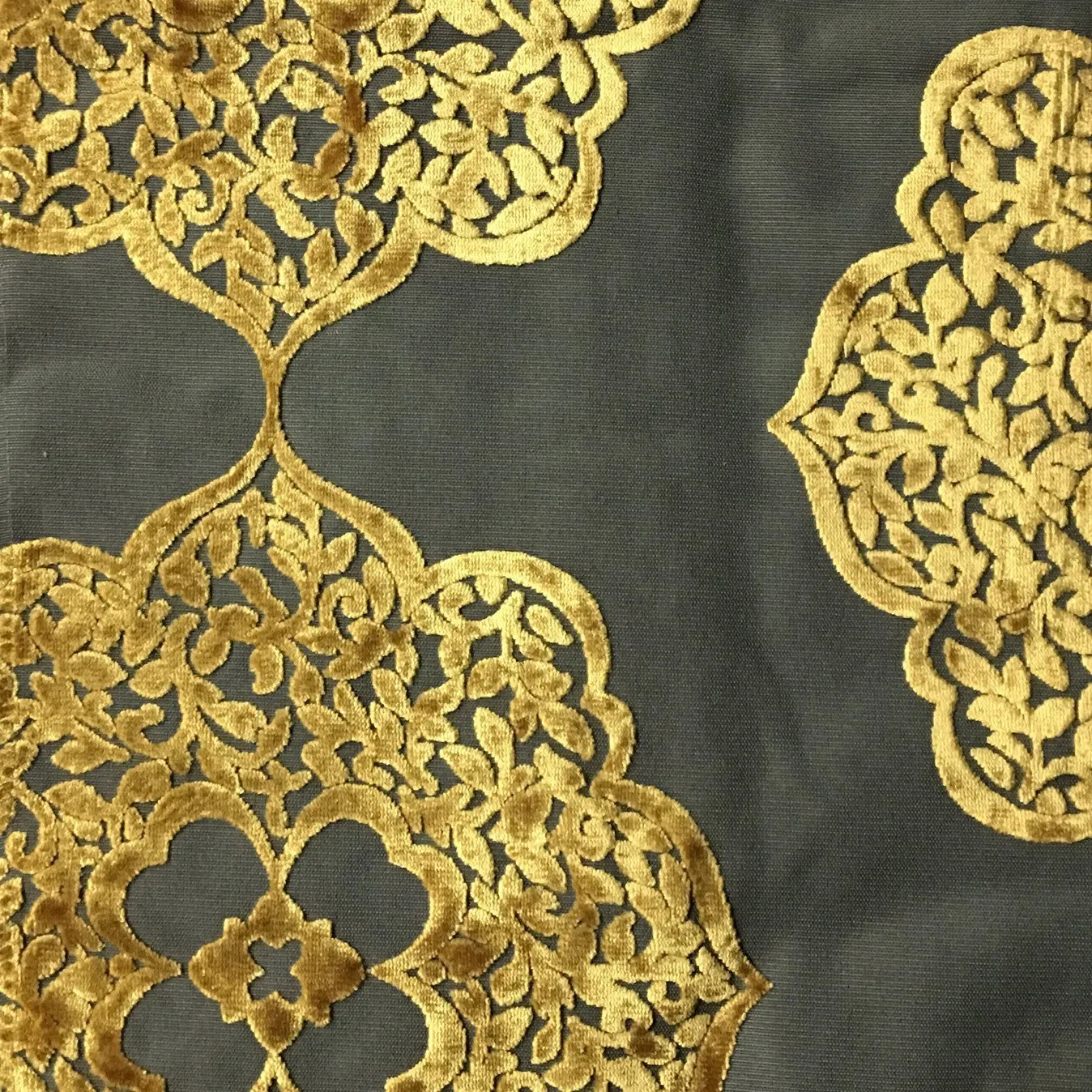 MAISON - TRADITIONAL PATTERN BURNOUT VELVET DRAPERY & UPHOLSTERY FABRIC BY THE YARD