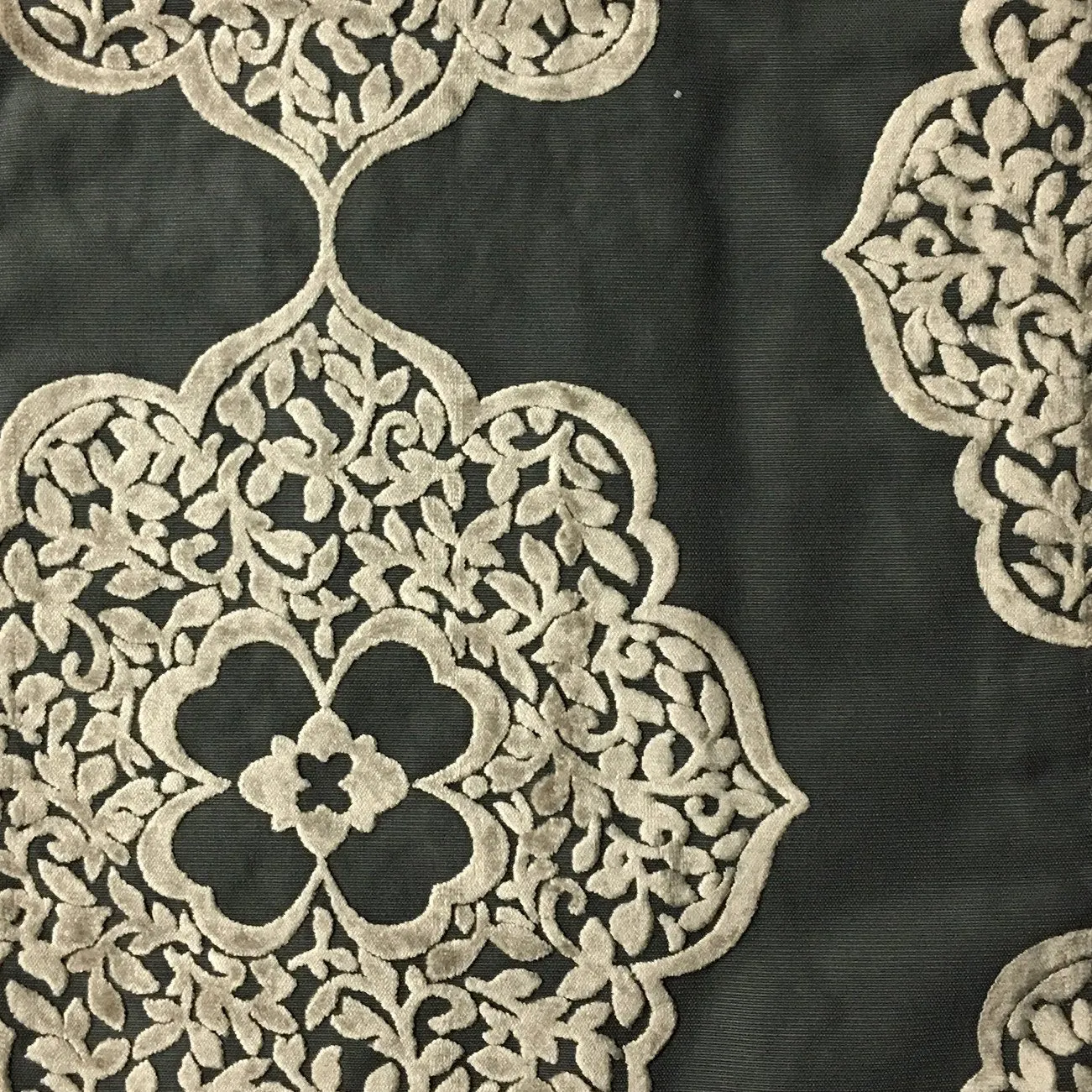 MAISON - TRADITIONAL PATTERN BURNOUT VELVET DRAPERY & UPHOLSTERY FABRIC BY THE YARD