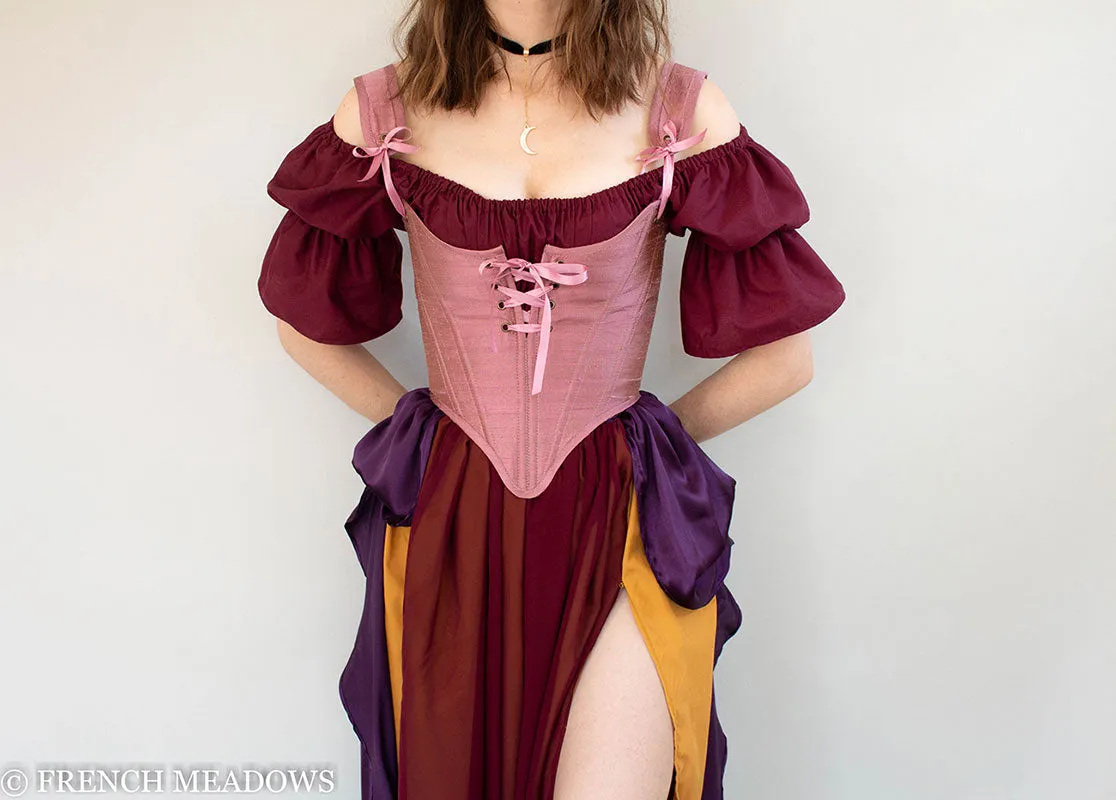 Mauve Silk Elizabethan Stays