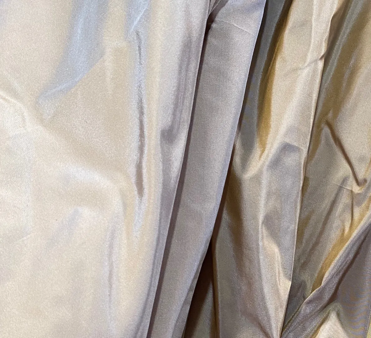 NEW Lady Lisa 100% Silk Taffeta Fabric Solid Gray with Gold Iridescence