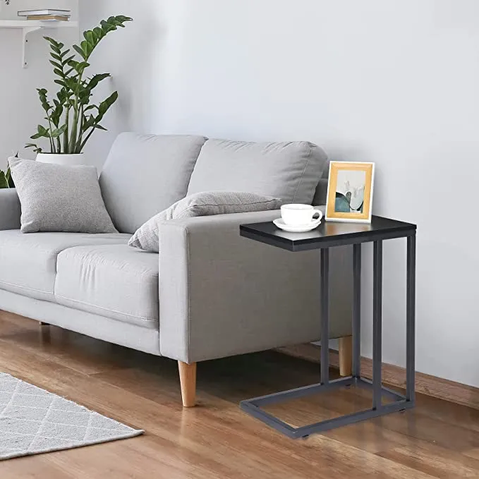 ZENY™ C-Shaped Side Table Couch Side Table Small End Table Bedside Table TV Trays on Couch with Metal Frame